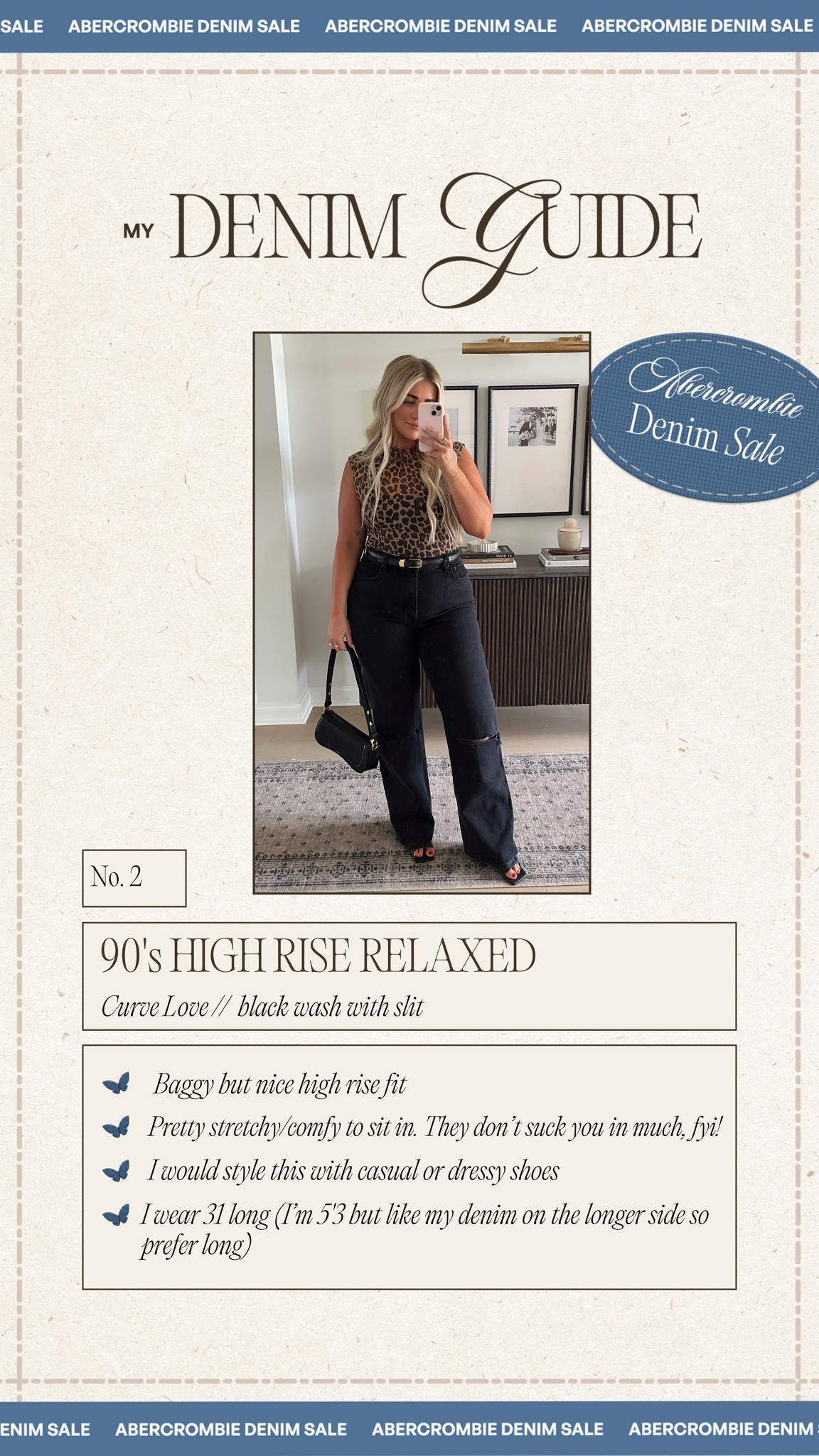 My denim guide is back and updated🩵 love reviewing the new & old styles from Abercrombie a few times of year for you guys!! These are my top 5 styles! All the details are on the graphic

All denim is 25% off + additional 15% with code ‘DENIMAF’ 

Everything else is 15% off + additional 15% with code ‘DENIMAF’

#abercrombie #denim #fallfashion #sale #jeans 

#LTKSaleAlert #LTKMidsize #LTKxAF