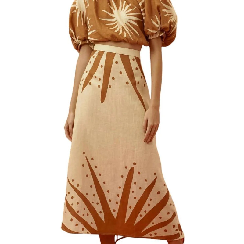 Cala de la Cruz Kika Crop Top In Soleilarena - Brown - L | Verishop