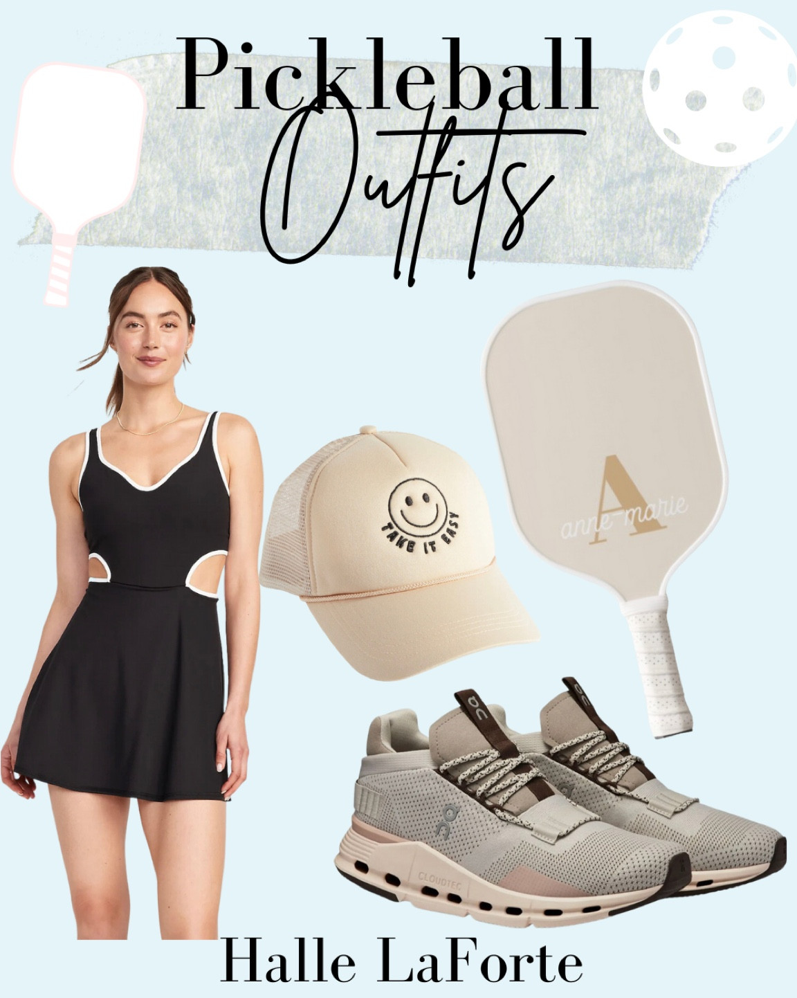 Black athletic dress
Tennis dress
Pickleball outfit 
On cloud 
Tennis shoes 
Sneakers 
Athletic shoes 
Pickleball paddle 
Hat 
Trucker hat 

#LTKFitness #LTKFind #LTKSeasonal