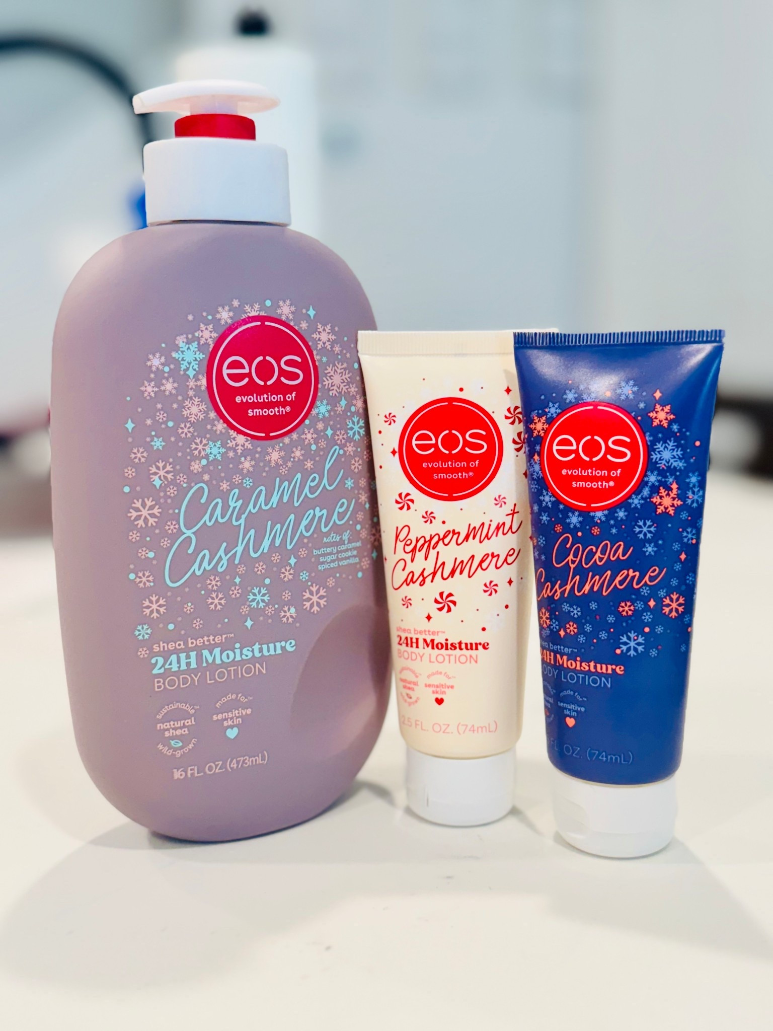 EOS Caramel Cashmere
EOS Cocoa Cashmere
EOS Peppermint Cashmere 

#LTKGiftGuide #LTKSeasonal #LTKHoliday