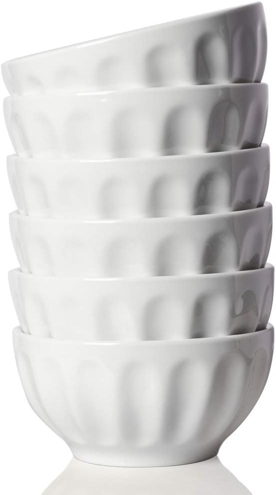 Sweejar Ceramic Fluted Bowl Set, 26 oz for Cereal, Salad, Pasta, Soup, Dishwasher Microwave Safe ... | Amazon (US)
