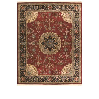 Tabriz Oriental Hand Tufted Wool Burgundy/Black/Beige Area Rug | Wayfair North America