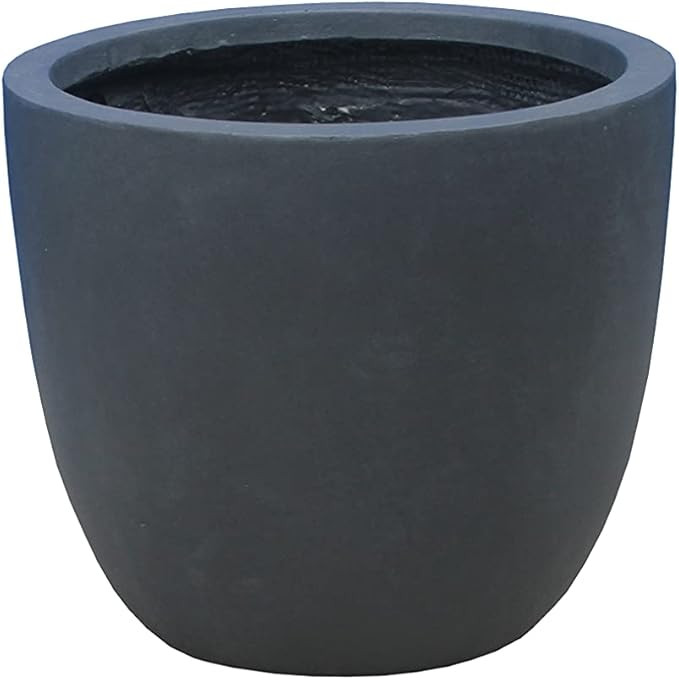 Kante AC0050B-60121 Lightweight Concrete Modern Outdoor/Indoor Round Planter, 14" x 14" x 12", 12... | Amazon (US)