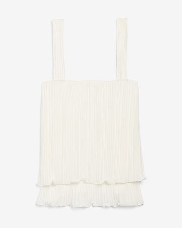 Pleated Layered Square Neck Tank | Express
