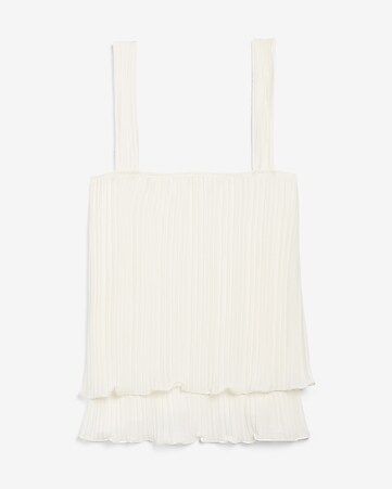 Pleated Layered Square Neck Tank | Express