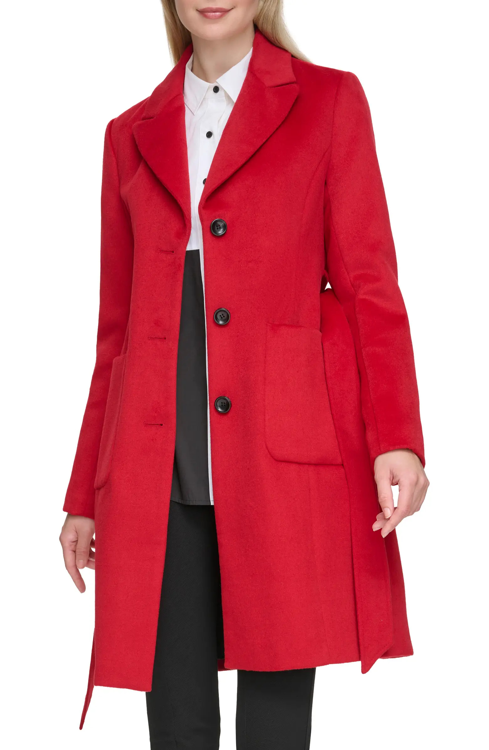 Belted Wool Blend Patch Pocket Coat | Nordstrom