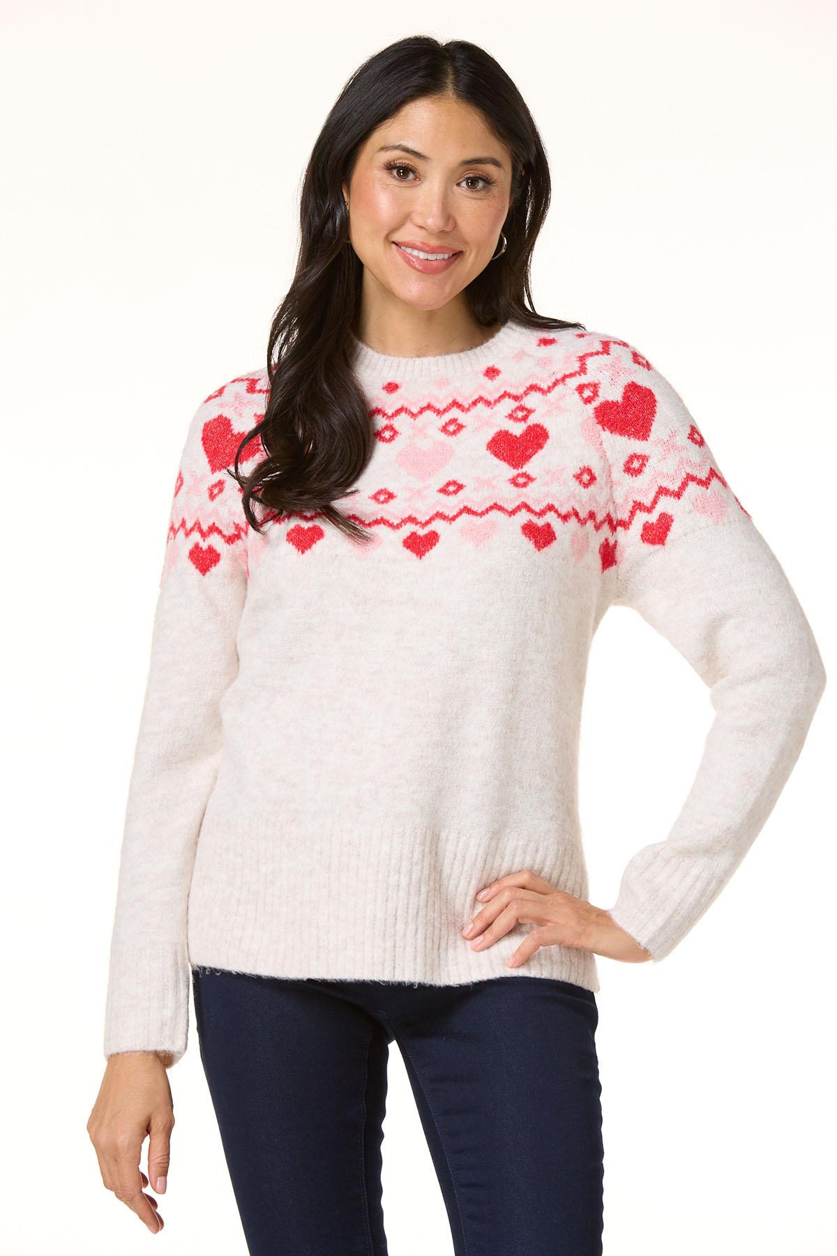 Fair Isle Heart Sweater | Cato Fashions