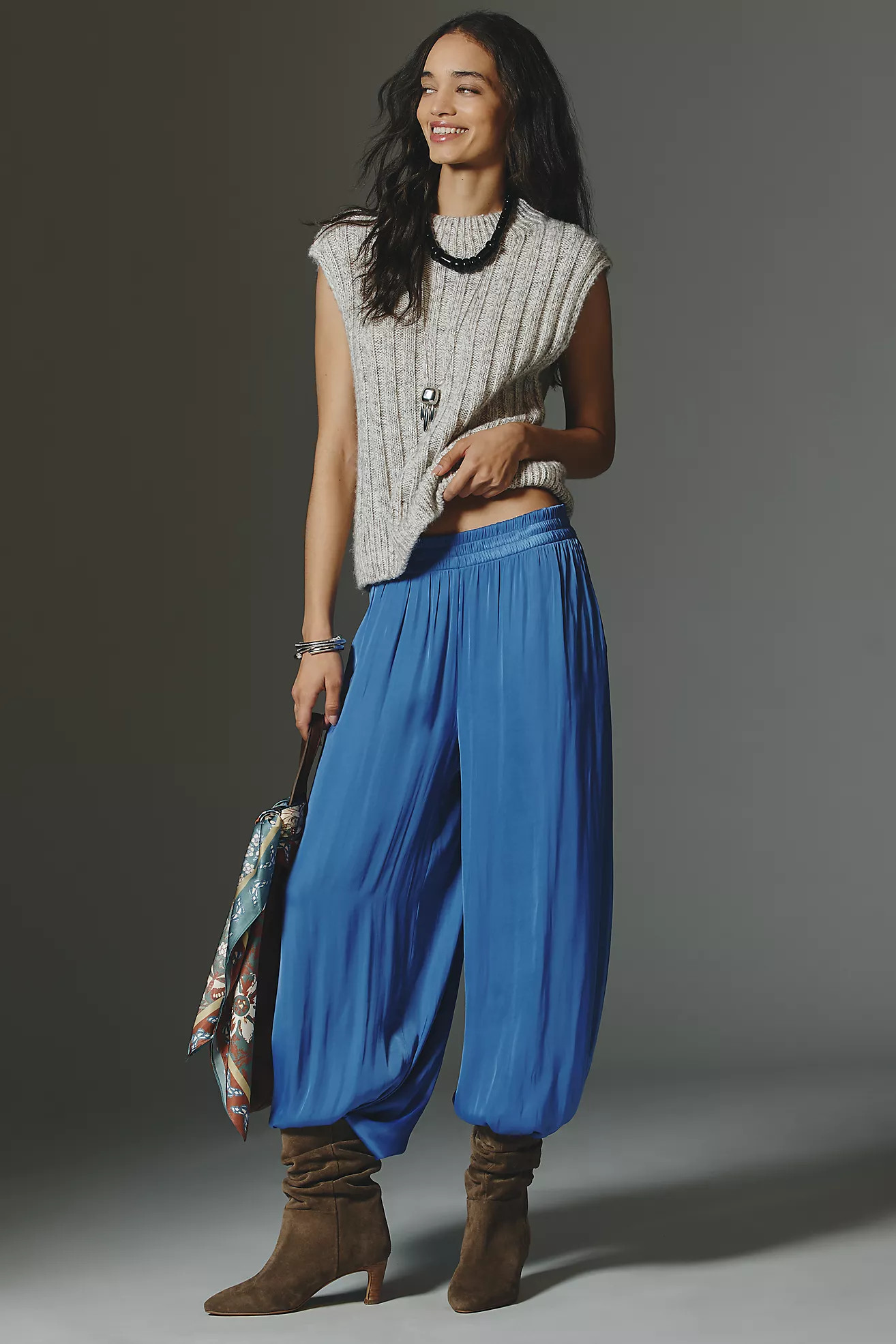 Maeve Draped Wide-Leg Pull-On Pants | Anthropologie (US)