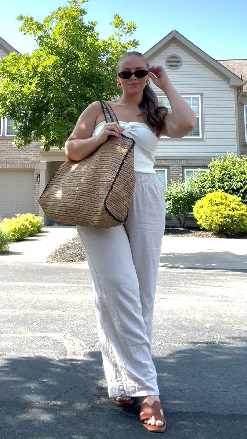 Love a neutral outfit with lots of texture! Today I paired this Amazon tube top with my beige linen shorts and go-to brown faux leather sandals, added some gold jewelry, threw all my essentials in my designer inspired straw tote, and popped on my favorite tortoise sunglasses for a comfy, high-end vibes outfit. Wearing a medium in the top & bottoms and a 7.5 in the shoes. Sunnies are on sale under $15, pants come in 13 colors, and top is on Prime delivery.

#LTKFindsUnder50 #LTKSaleAlert #LTKItBag