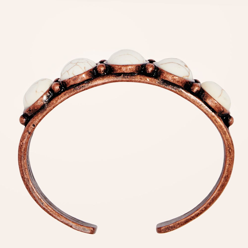 Southern Grace Copper & Cream Stone Cuff Bracelet | Cavender's
