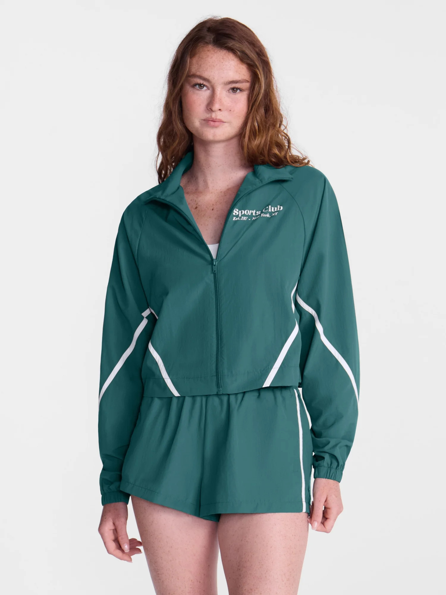 No Boundaries Zip Front Graphic Track Jacket, Women's XXS-XXL | Walmart (US)