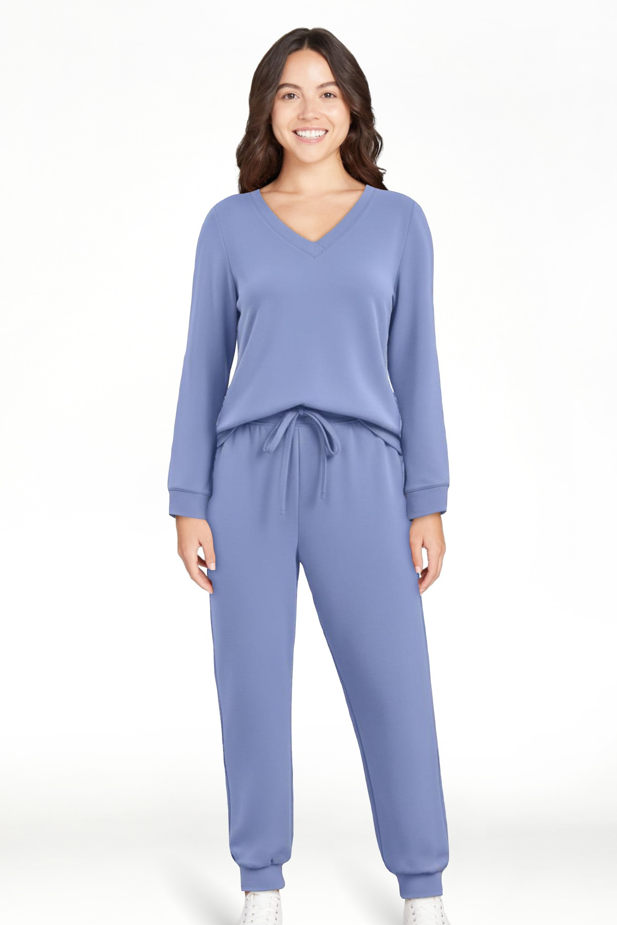 Fantaslook Two Piece Sets for Women Fall Outfits Fashion Lounge Sets V Neck Tops and Jogger Pants... | Walmart (US)