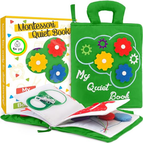 deMoca Montessori Busy Book Toddler Travel Toys 1-3, Activity Quiet Book Airplane Travel Toys for Toddlers 1-3, Busy Board with Car and Plane Activities, Gift for Boys & Girls | Amazon (US)