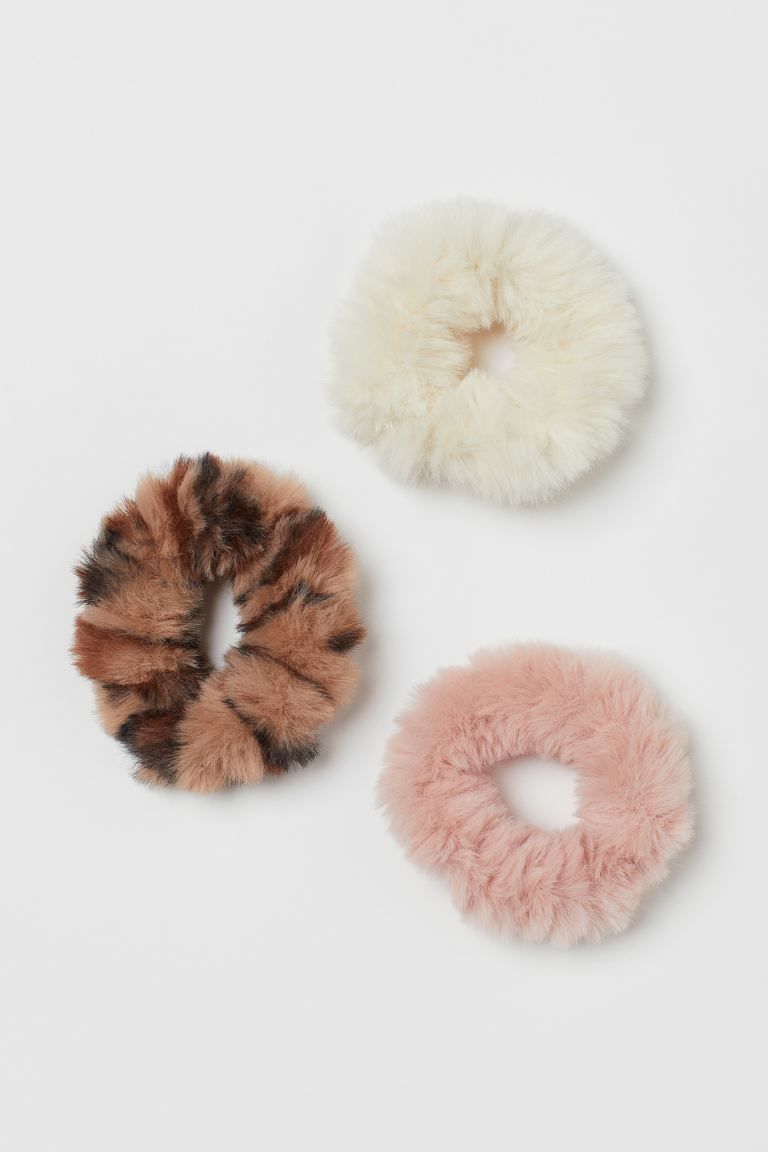 Set van 3 scrunchies van imitatiebont | H&M (DE, AT, CH, NL, FI)