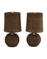 Set Of 2 20in Rattan Table Lamps | Home | Marshalls | Marshalls
