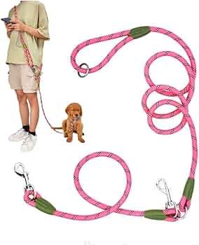 Hands Free Dog Leash for Running Walking Training, Crossbody Double Dog Lead Rope, 1.2cm Thick Ny... | Amazon (UK)