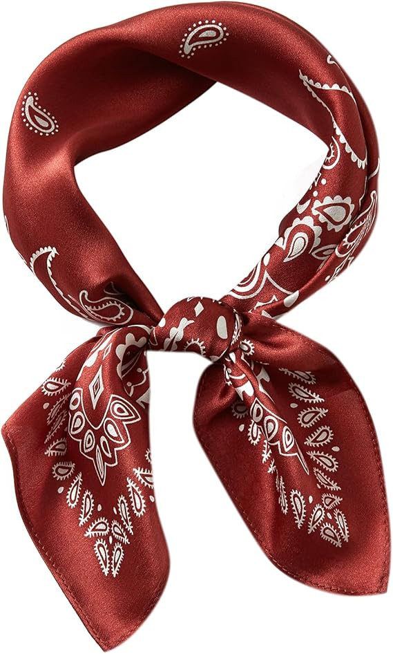 100% Mulberry Silk Neck Scarf 21''x21'' Small Square Scarf for Women Men Envelope Package | Amazon (US)