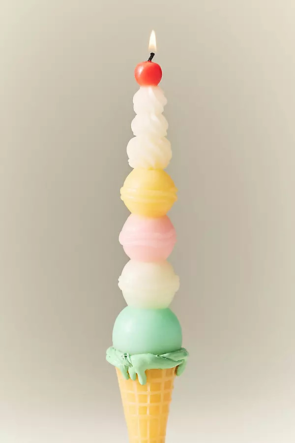 Ice Cream Cone Taper Candle | Anthropologie (US)