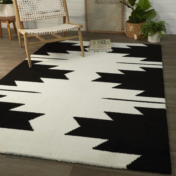 Eberhard Machine Woven / Power Loomed Performance Black Rug | Wayfair North America