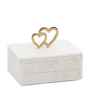 7x5 Marble Double Heart Box | Marshalls