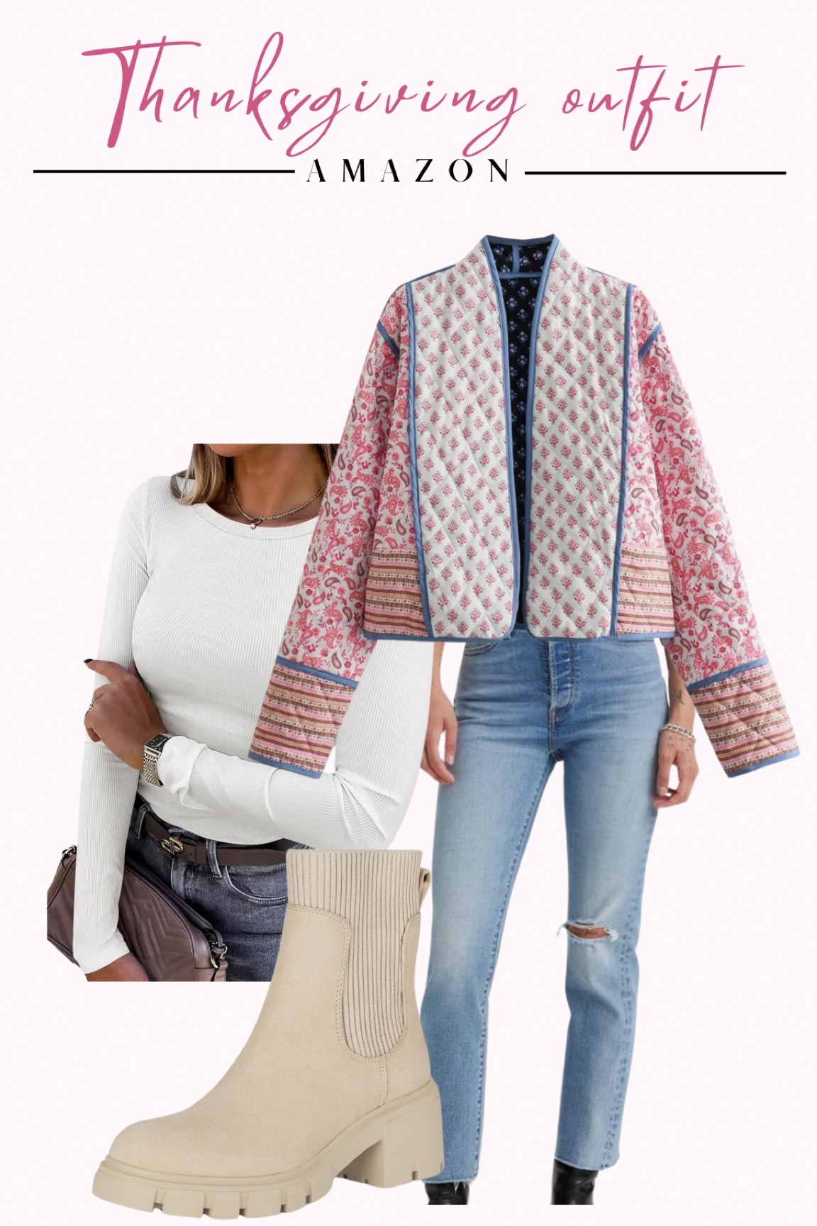 Casual outfit perfect for Thanksgiving or fall/winter season floral jacket trendy style 

#LTKSeasonal #LTKFindsUnder100 #LTKHoliday