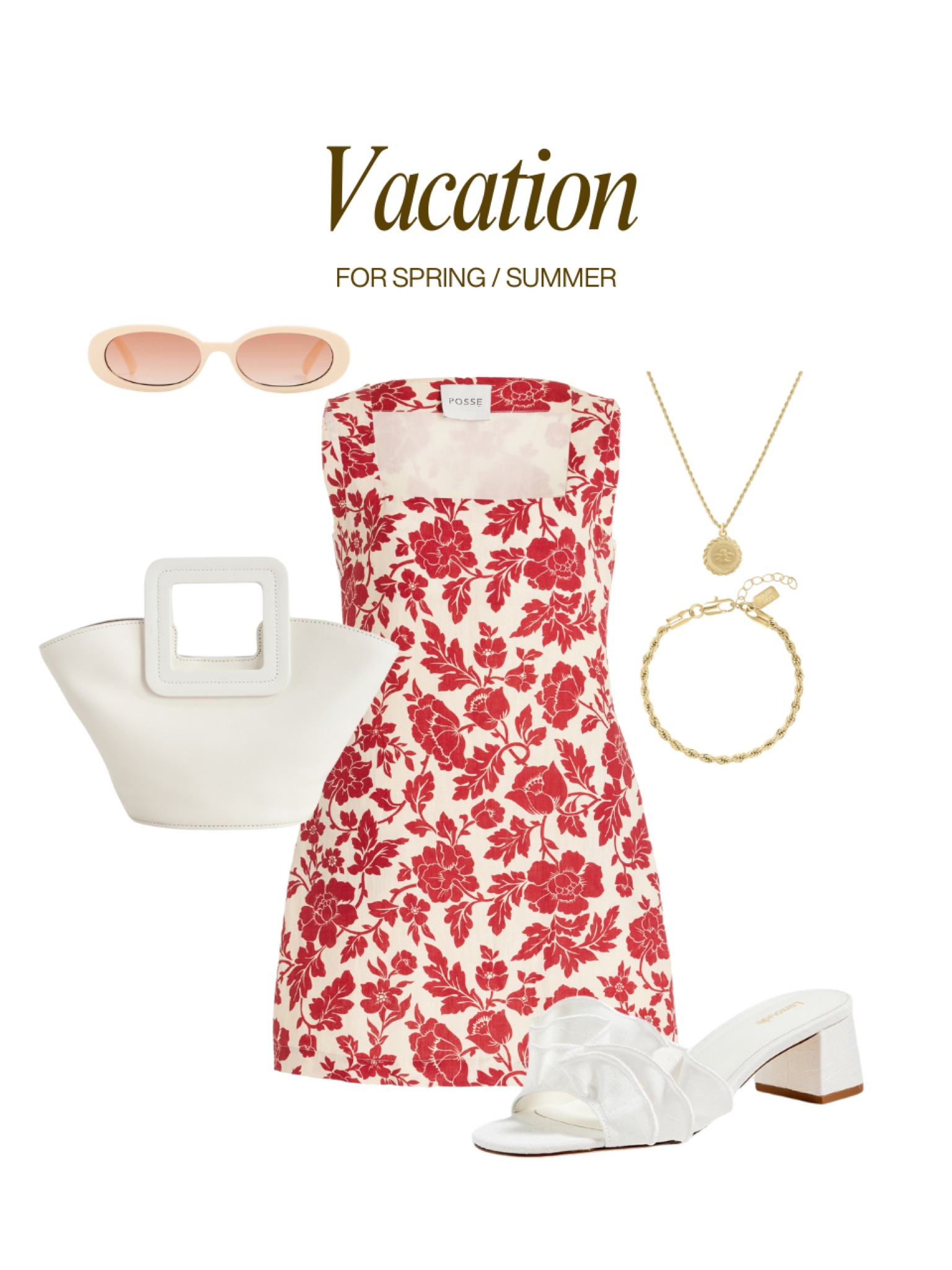 vacation outfit idea for dinner 🌴 mini dress, spring dress, Easter dress, white bag, white heels, white sunglasses, basic jewelry, gold jewelry 

#LTKFindsUnder50 #LTKFindsUnder100 #LTKSpringSale