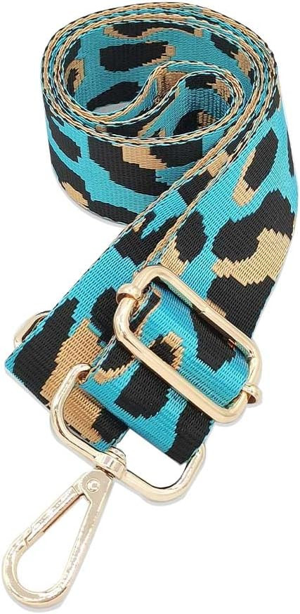 Bag Straps Replacement Crossbody Wide Blue Leopard Print Adjustable Guitar Strap for Purses | Amazon (US)