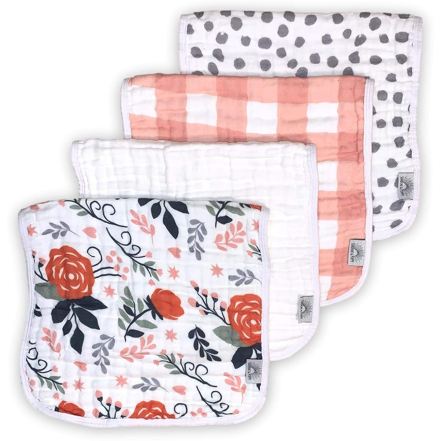 Muslin Burp Cloths - 4 Pack of Burp Rags, Burping Cloths, Burp Clothes - Large Absorbent Unisex S... | Amazon (US)