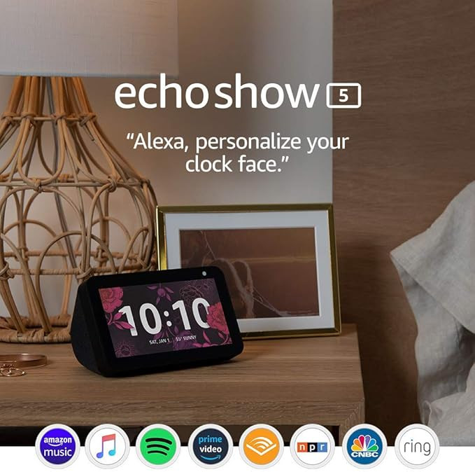 Echo Show 5 -- Smart display with Alexa – stay connected with video calling - Charcoal | Amazon (US)