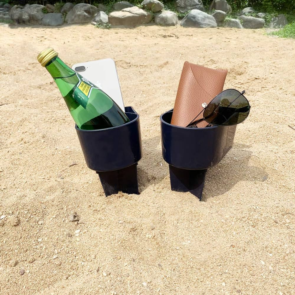 Home Queen Beach Cup Holder with Pocket, Multi-Functional Sand Cup Holder for Beverage Phone Sung... | Amazon (US)