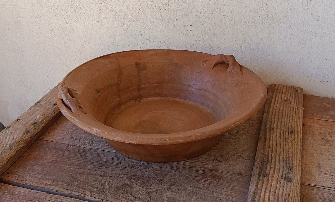 Ancient Italian Bowl With Handles, in Terracotta, Handmade, Italian Folk Art, Farm House Decor, K... | Etsy (US)