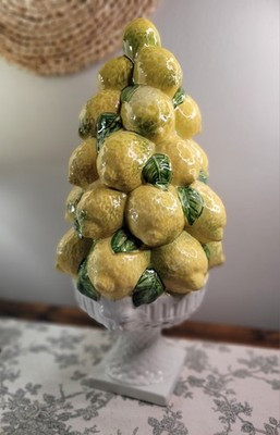 Italian Majolica Lemon Topiary Lion Head Handles 16.5” Vintage Decor | eBay | eBay US