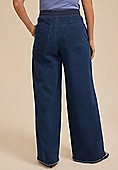 Dark Knit Seamed Pull On Wide Leg Jean | Maurices