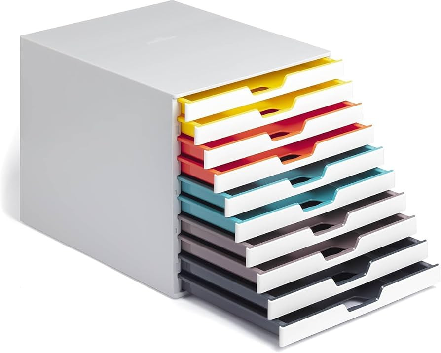 DURABLE Desktop Drawer Organizer (VARICOLOR Mix 10 Compartments with Removable Labels) 11" w x 14... | Amazon (US)