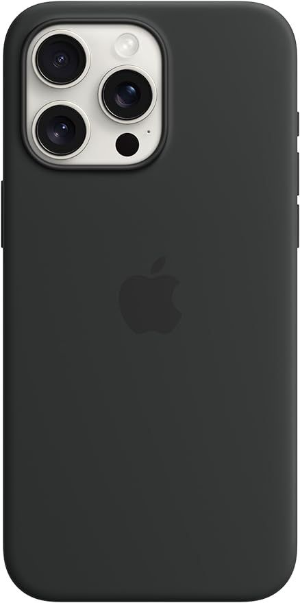 Apple iPhone 15 Pro Max Silicone Case with MagSafe - Black ​​​​​​​ | Amazon (US)