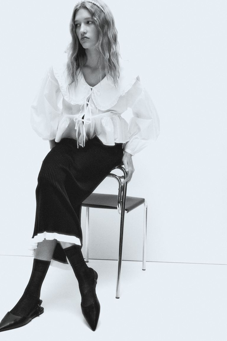 Poplin Blouse with Peter Pan Collar | H&M (US + CA)