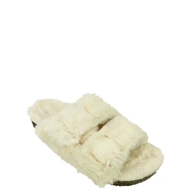 Secret Treasures Luxe Faux Fur Two Band Slide Slipper (Women's) - Walmart.com | Walmart (US)