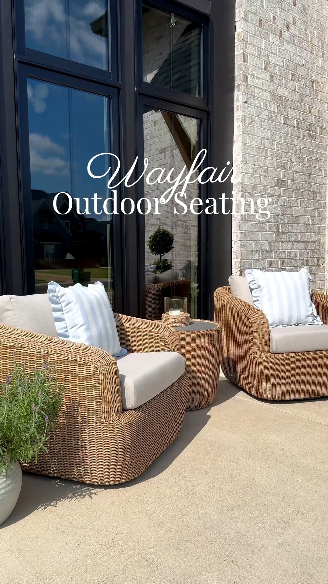 #ad These have to be the best outdoor seat we have now!! So comfy, swivel, all weather wicker and weather resistant material!! Grab all the outdoor seating you need from @wayfair! #wishyouwerehere #outdoor #wayfair #wayfairpartner