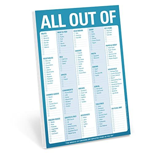 Knock Knock All Out Of Pad Grocery List Note Pad, 6 x 9-inches (Blue) | Amazon (US)