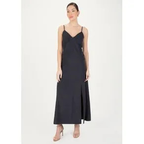 Vestido Midi De Alças Preto P | OffPremium (BR)