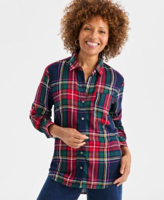 Style & Co Women's Plaid Perfect Shirt, Macy's Exclusive - Macy's | Macy's