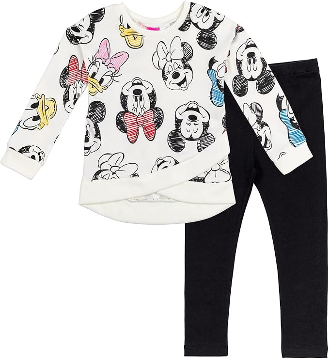 Disney Minnie Mouse Pullover Fleece Sweatshirt and Leggings Outfit Set Infant to Big Kid | Amazon (US)
