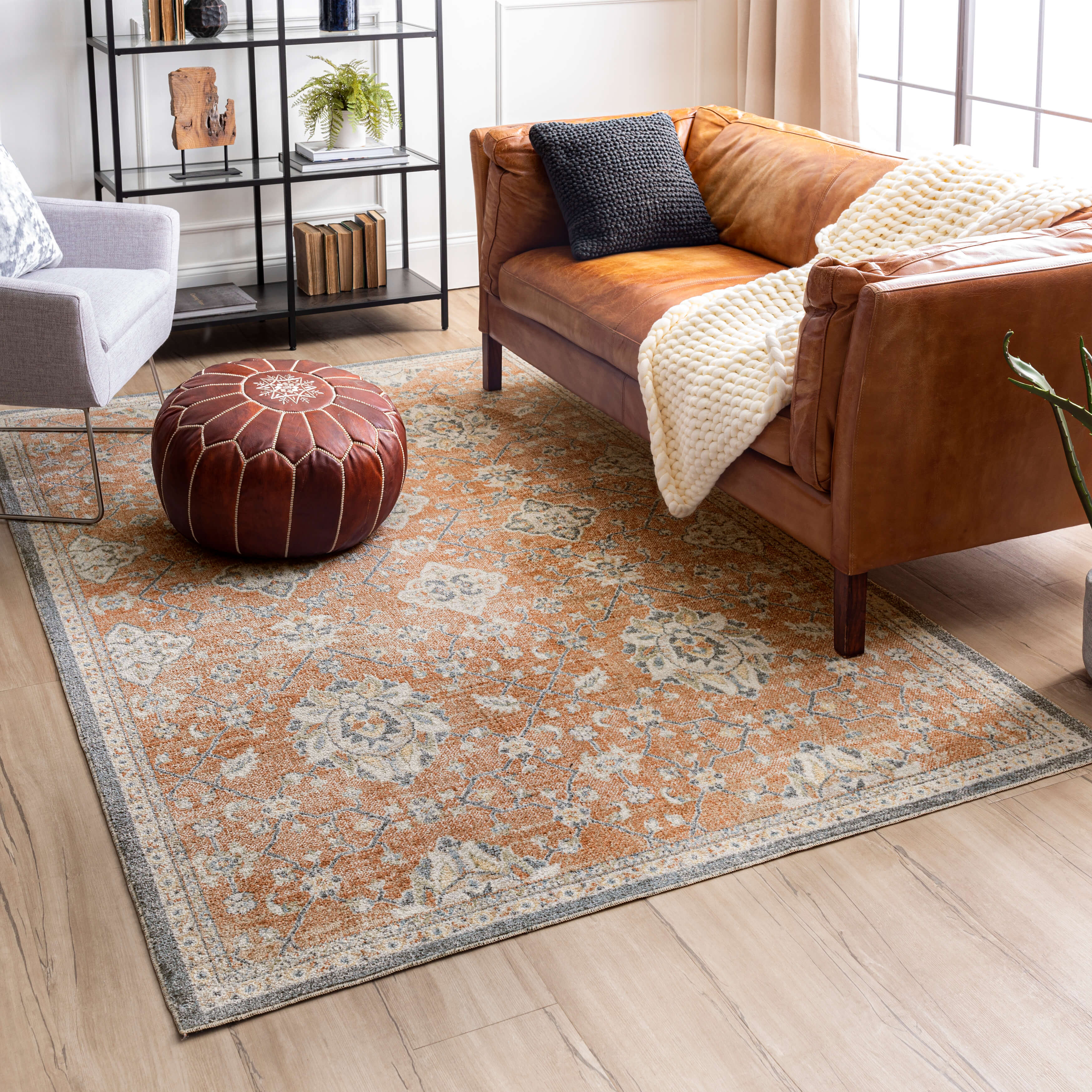 Armada Grantham Dark Orange Area Rug | Covered By Rugs