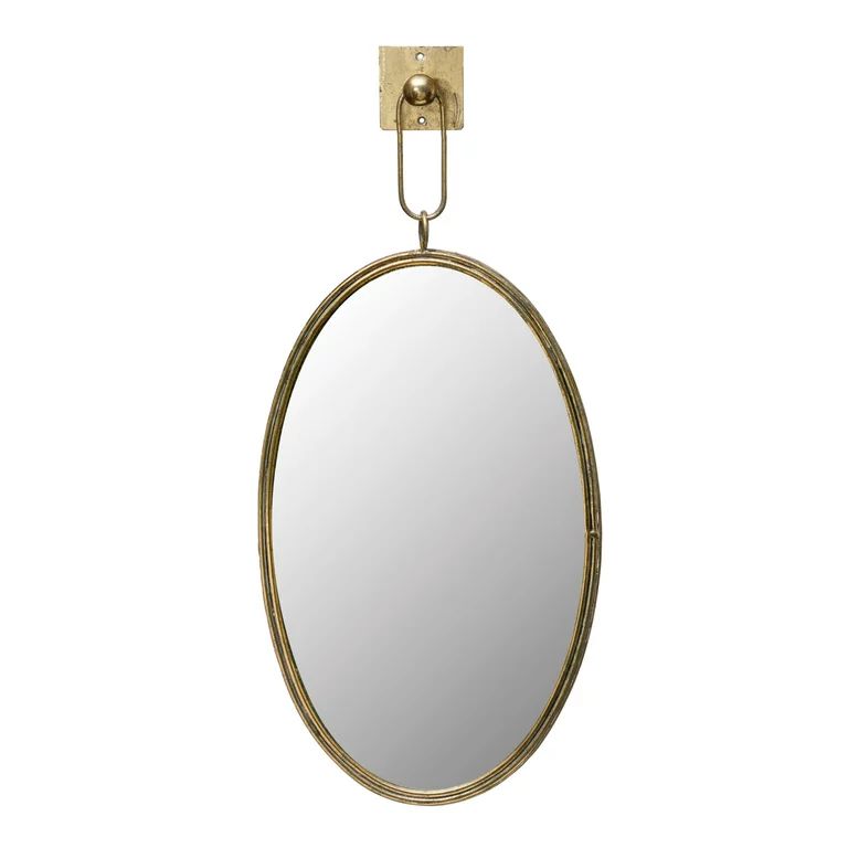 Creative Co-Op Oval Metal Framed Wall Mirror with Bracket, Antique Gold Finish, Set of 2 | Walmart (US)