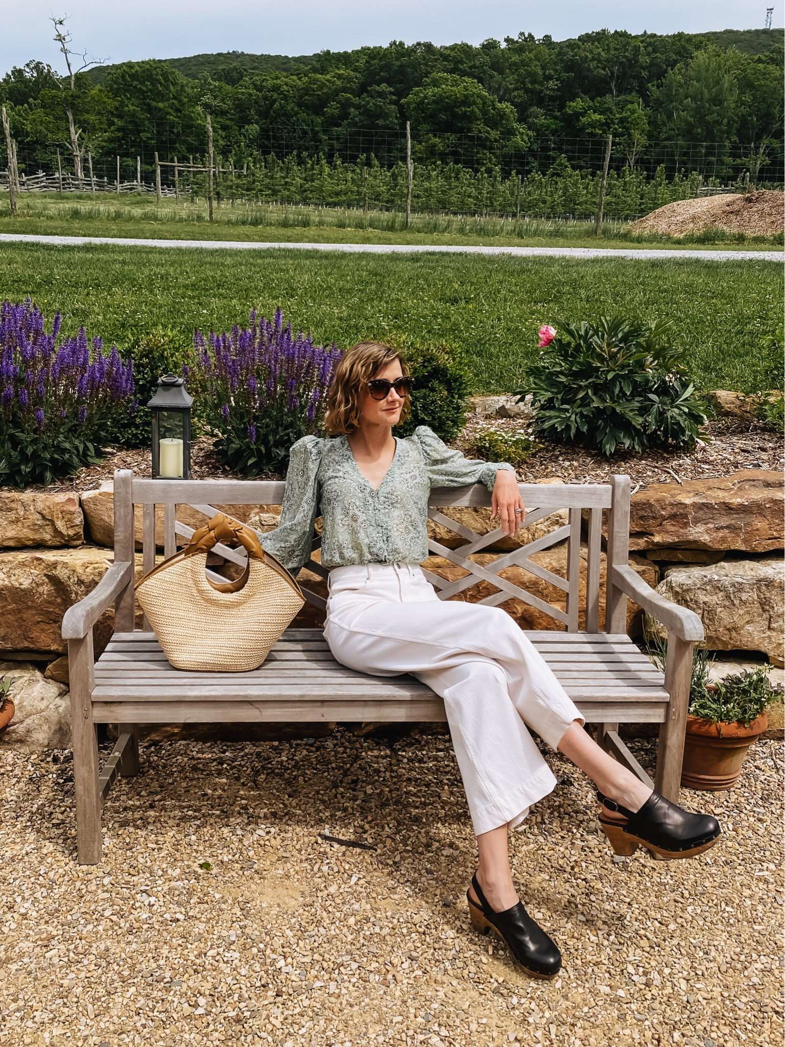 White denim season is here and I love them with a pretty sheer blouse & clogs! 

#LTKstyletip #LTKSeasonal #LTKitbag