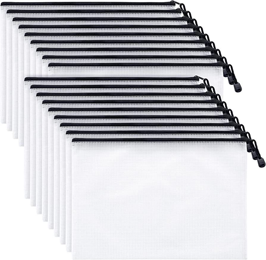 Mifflin-USA Mesh Zipper Pouch Document Bag (Black, A4 Letter Size, 18 Pack), Clear Travel Zipper ... | Amazon (US)