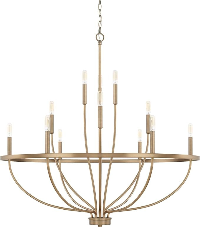 Capital Lighting HomePlace 428501AD Greyson Chandelier, 12-Light 720 Total Watts, Aged Brass | Amazon (US)
