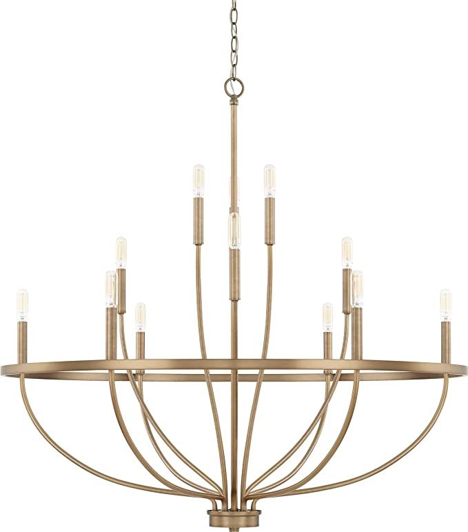 Capital Lighting HomePlace 428501AD Greyson Chandelier, 12-Light 720 Total Watts, Aged Brass | Amazon (US)