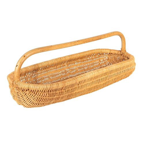 Hand-Woven Rattan Basket with Handle, Natural | Amazon (US)