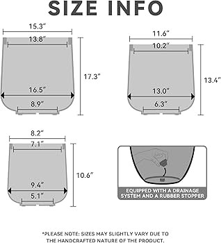 Kante 15.3"+11.6"+8.2" Dia Round Concrete Planter, Large Outdoor Indoor Planter Pots Containers w... | Amazon (US)